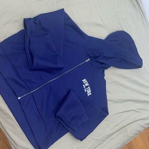 Forever21 Crop zipper hoodie